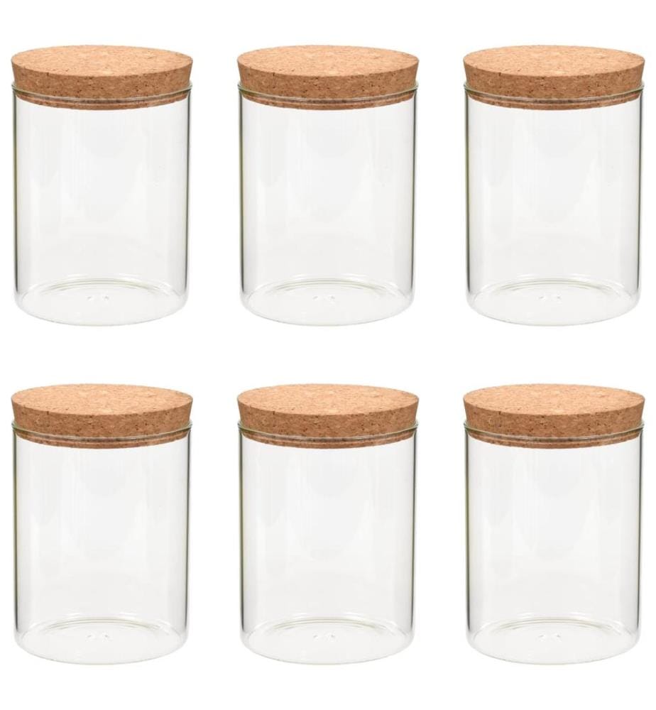 Vorratsgläser mit Korkdeckel 6 Stk. 650 ml