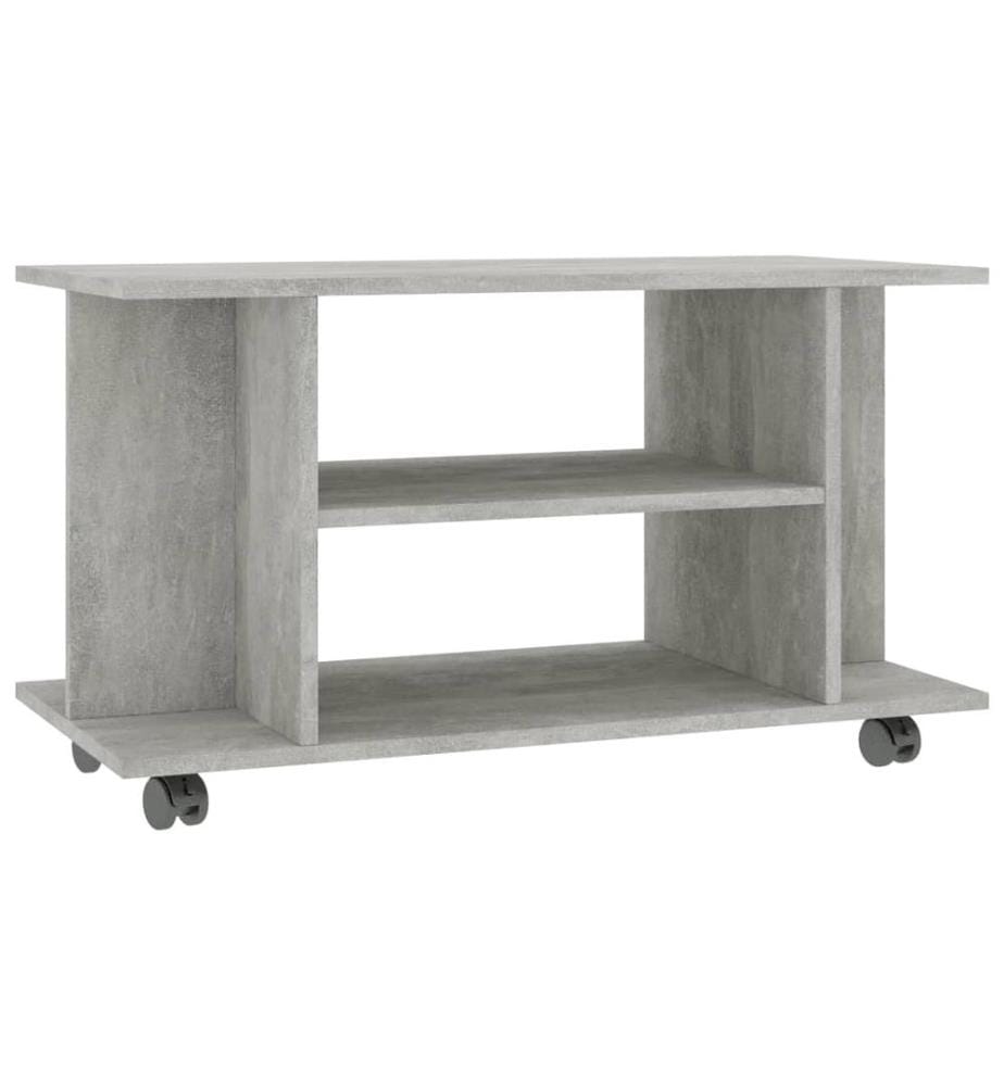 TV-Schrank mit Rollen Betongrau 80x40x45 cm Holzwerkstoff