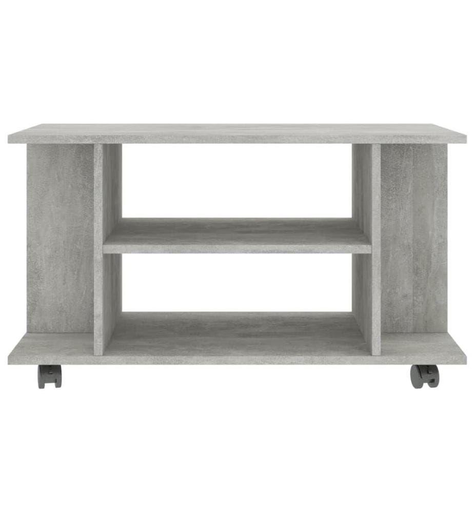 TV-Schrank mit Rollen Betongrau 80x40x45 cm Holzwerkstoff