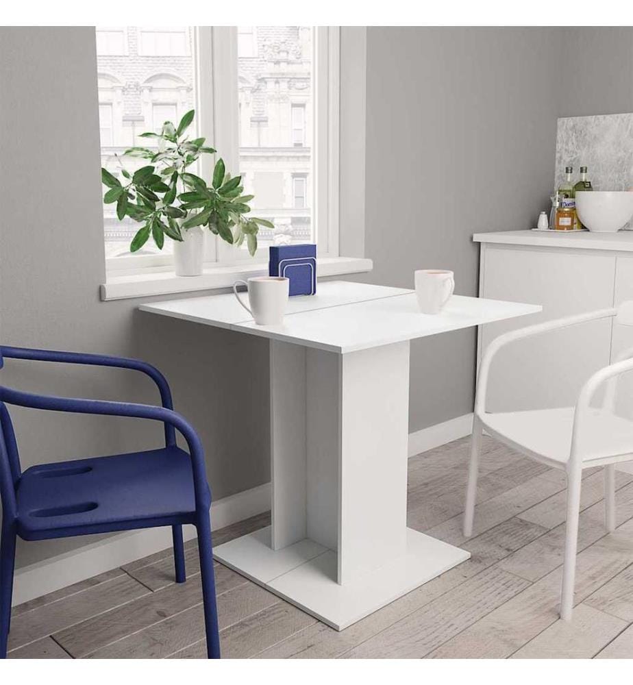 Table à manger Blanc 80x80x75 cm bois d'ingénierie