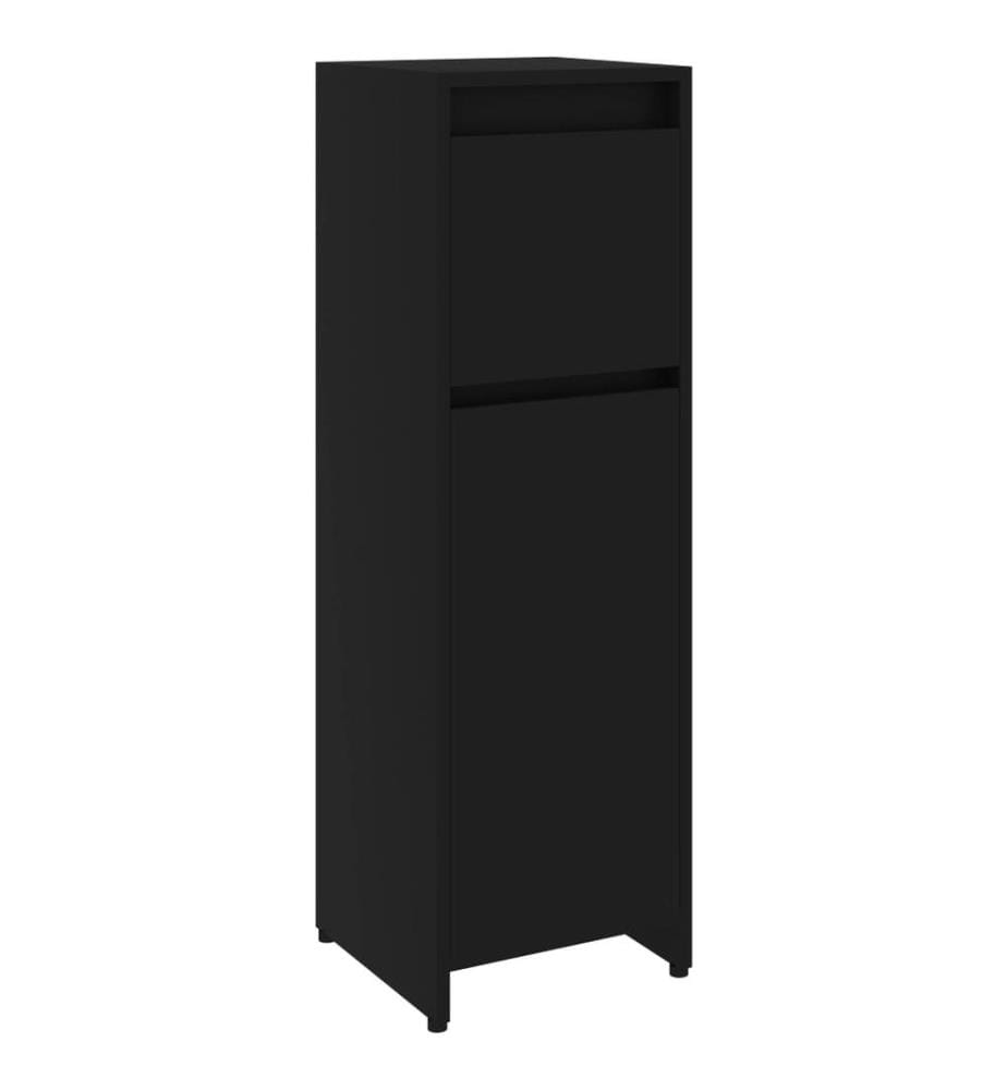 Badezimmerschrank Schwarz 30x30x95 cm Holzwerkstoff