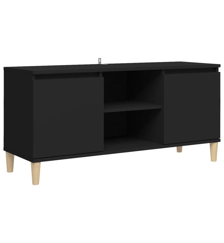 TV-Schrank mit Massivholz-Beinen Schwarz 103,5x35x50 cm