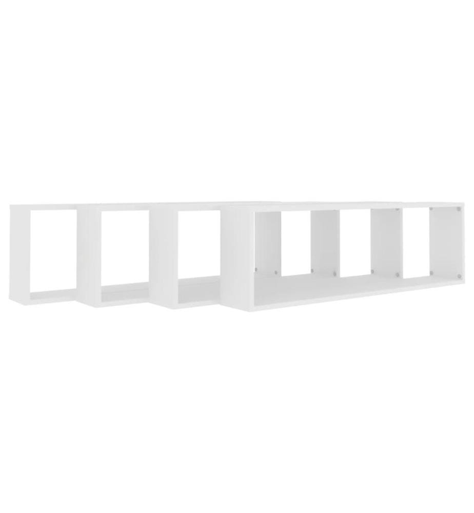 Würfelregale 4 Stk. Weiss 100x15x30 cm Holzwerkstoff