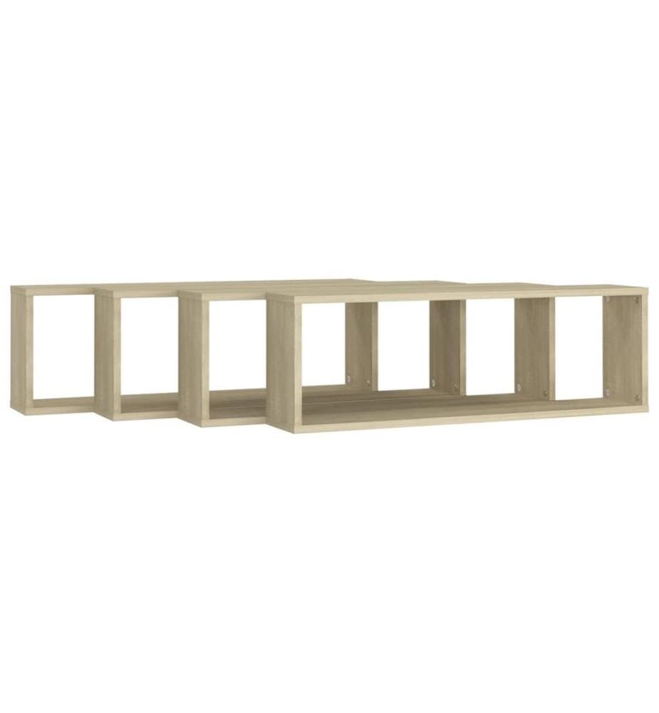 Würfelregale 4 Stk. Sonoma-Eiche 80x15x26,5 cm Holzwerkstoff