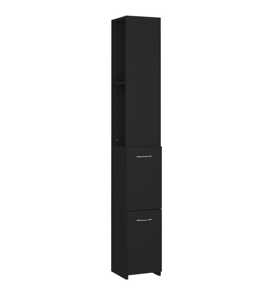 Badschrank Schwarz 25x26,5x170 cm Holzwerkstoff