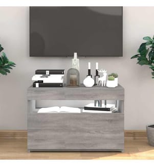 TV-Schrank mit LED-Leuchten Grau Sonoma 60x35x40 cm