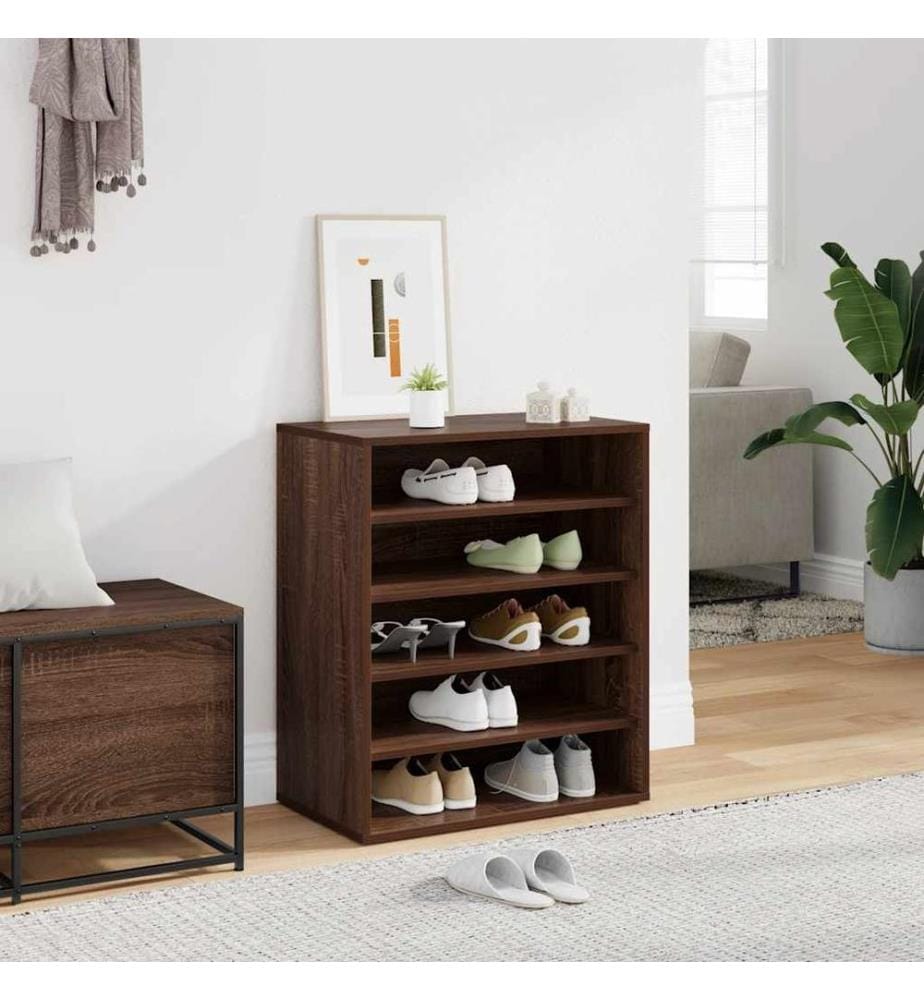 Schuhschrank Braun Eichen-Optik 60x35x70 cm Holzwerkstoff