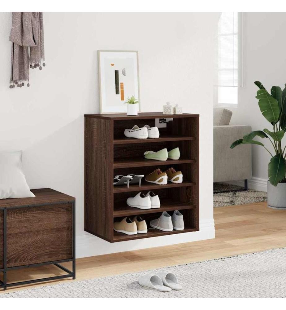 Schuhschrank Braun Eichen-Optik 60x35x70 cm Holzwerkstoff