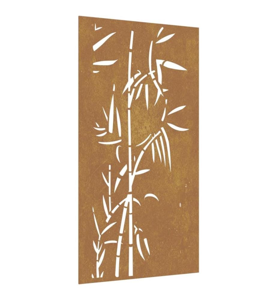 Garten-Wanddeko 105x55 cm Cortenstahl Bambus-Design