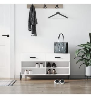 Schuhbank Weiss 102x35x55 cm Holzwerkstoff