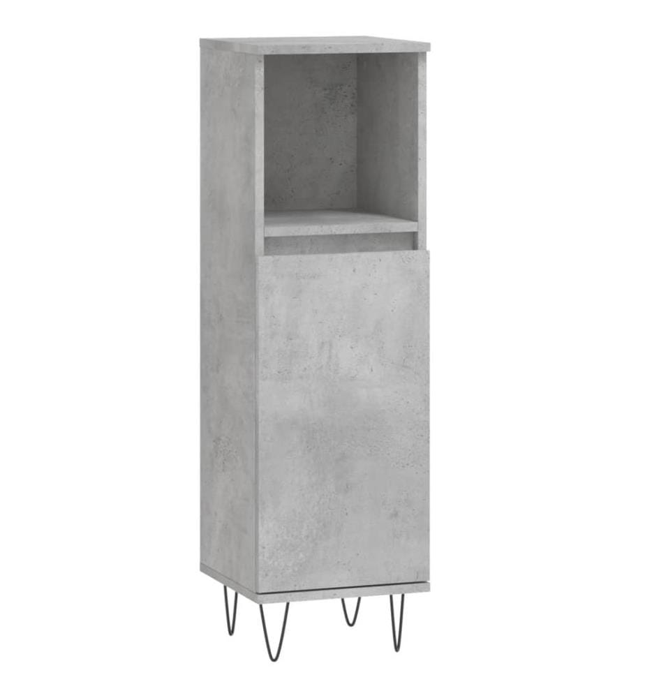 Badschrank Betongrau 30x30x100 cm Holzwerkstoff