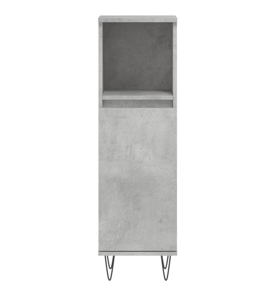 Badschrank Betongrau 30x30x100 cm Holzwerkstoff