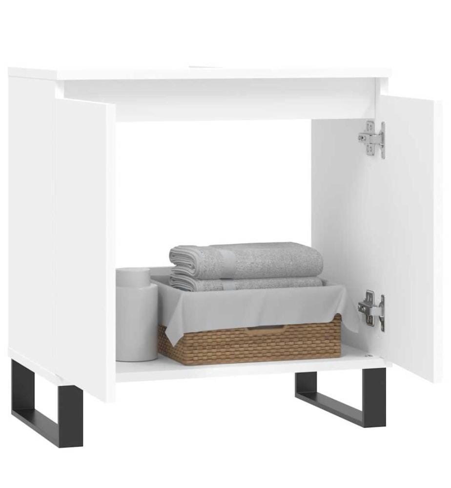 Badezimmerschrank Weiss 58x33x60 cm Holzwerkstoff