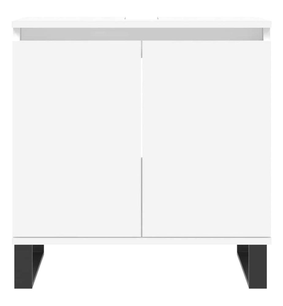 Badezimmerschrank Weiss 58x33x60 cm Holzwerkstoff