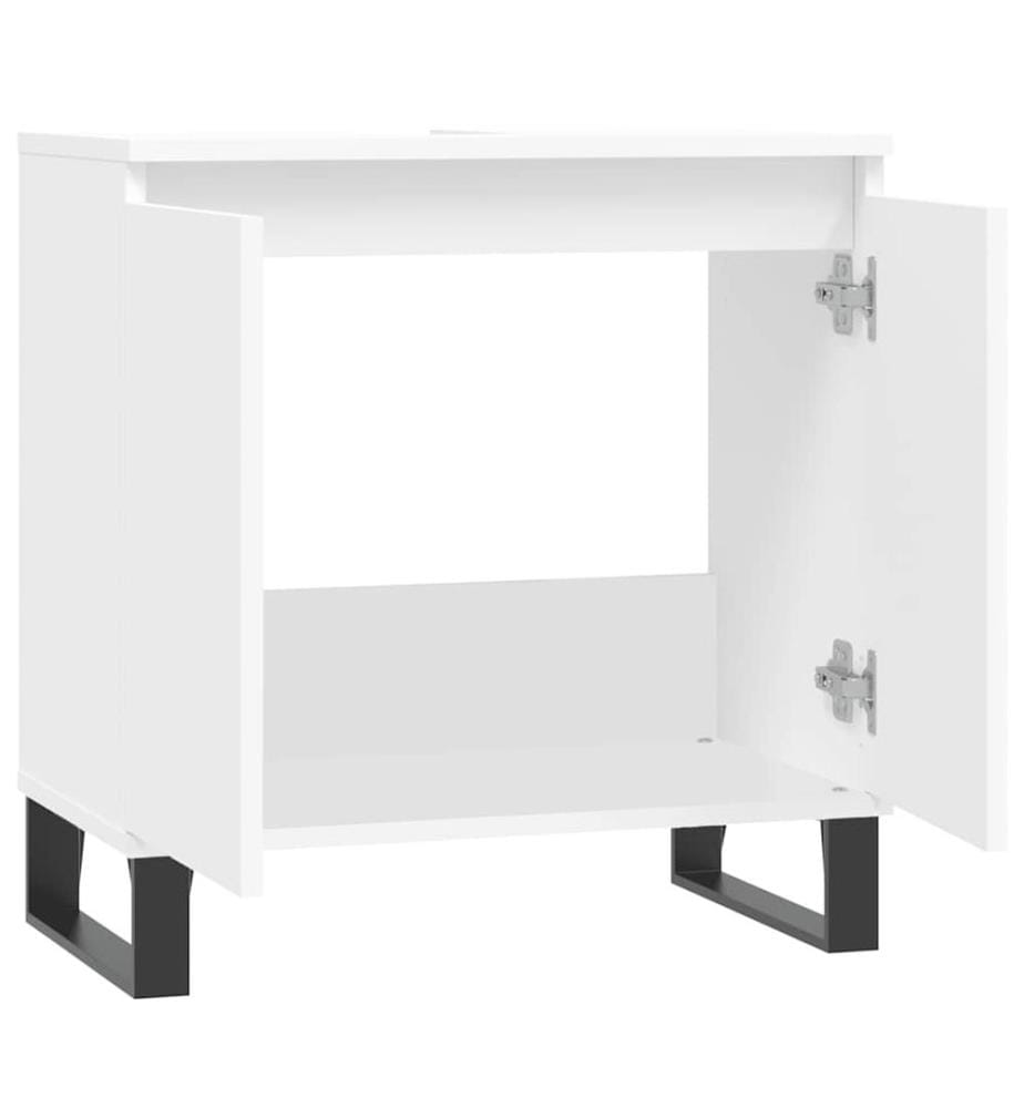 Badezimmerschrank Weiss 58x33x60 cm Holzwerkstoff