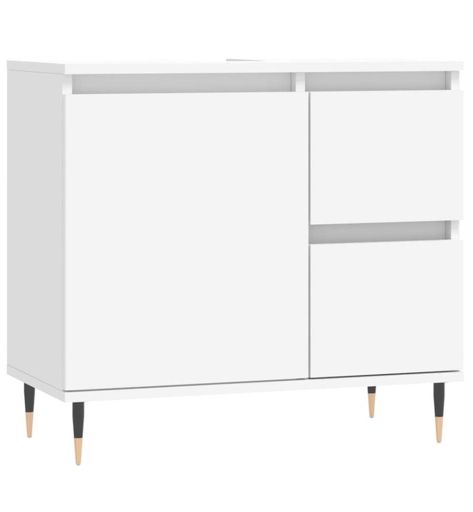 Armoire de salle de bain blanc 65x33x60 cm bois d'ingénierie