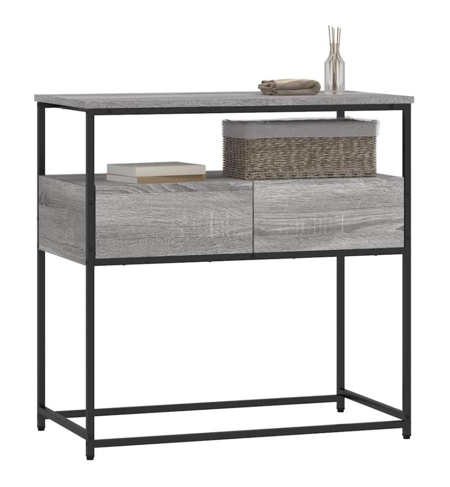 Table console sonoma gris 75x40x75 cm bois d'ingénierie