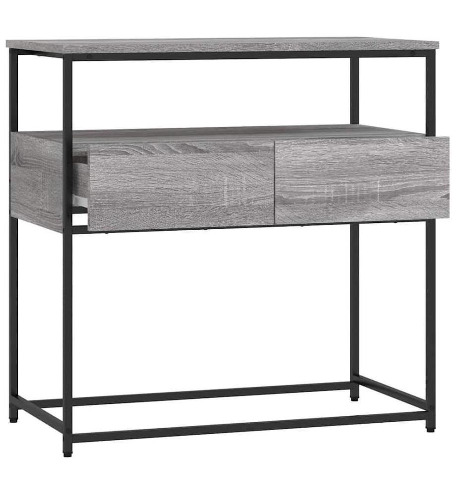 Table console sonoma gris 75x40x75 cm bois d'ingénierie