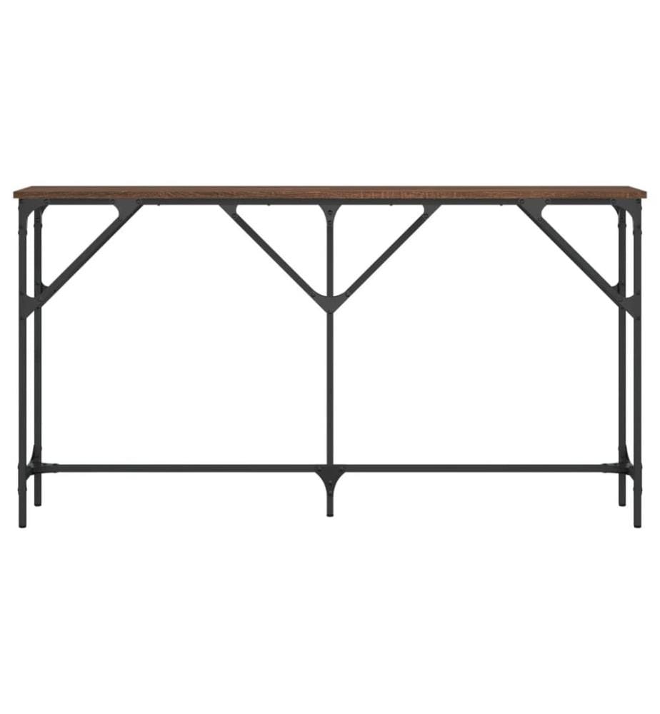 Table console chêne marron 140x23x75 cm bois d'ingénierie