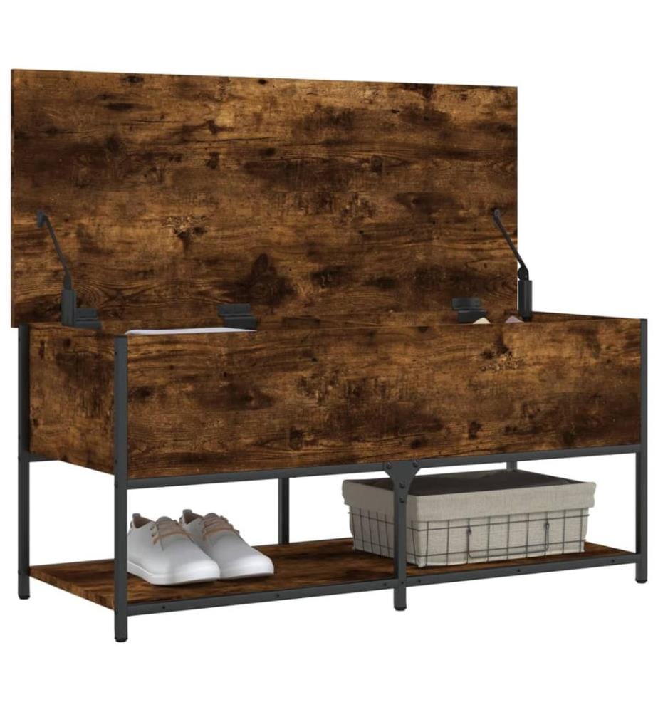 Sitzbank mit Stauraum Räuchereiche 100x42,5x47 cm Holzwerkstoff