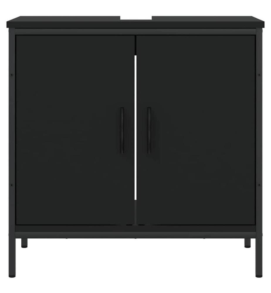 Armoire lavabo de salle de bain noir 60x30x60 cm