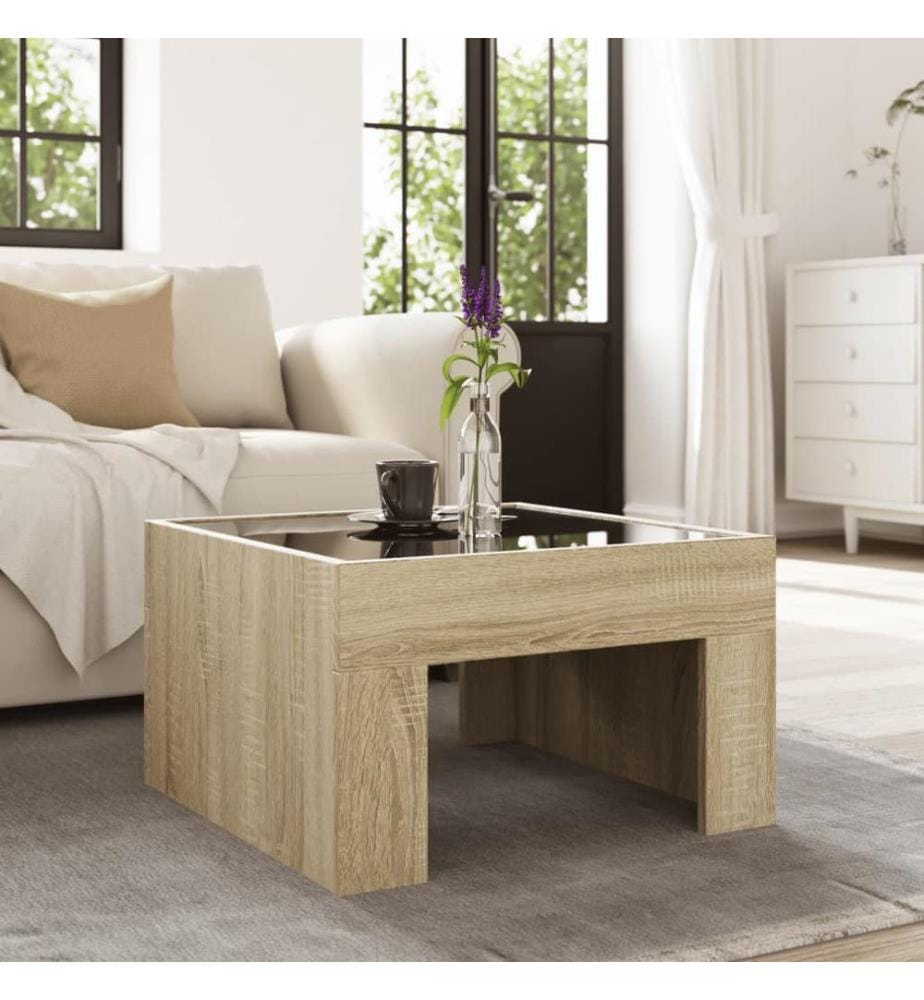 Couchtisch mit Infinity-LED Sonoma-Eiche 50x50x30 cm