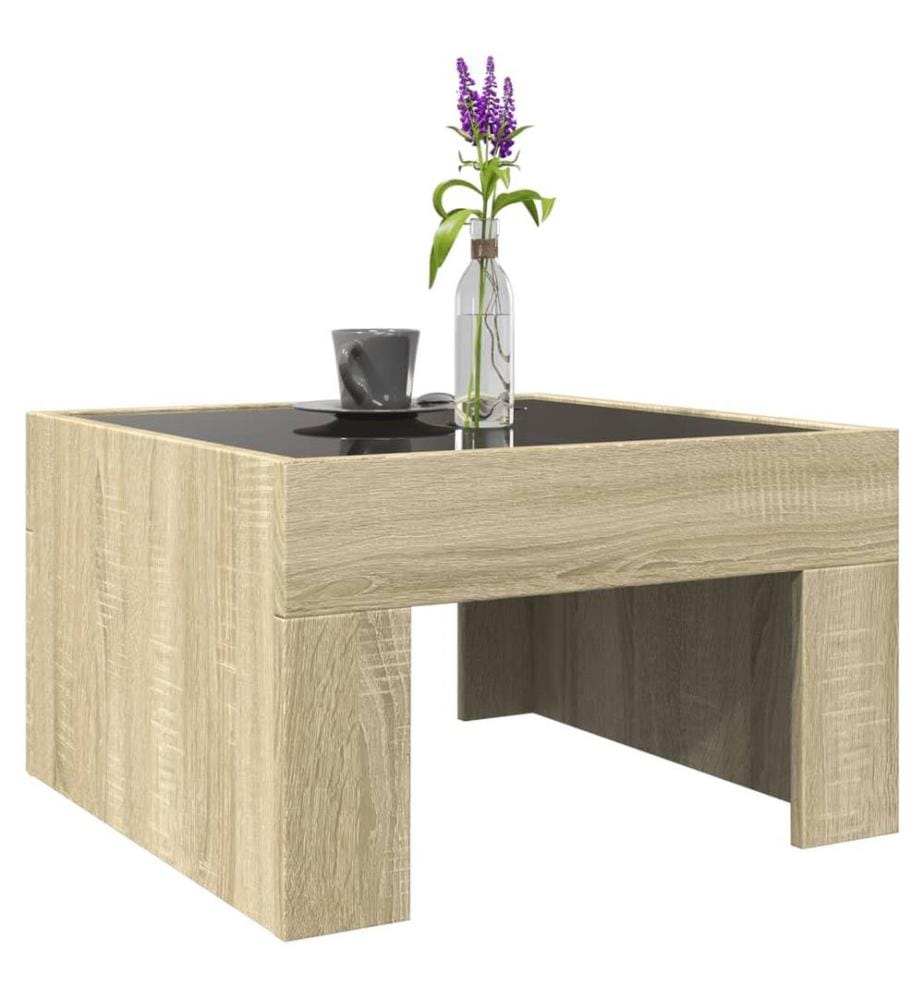 Couchtisch mit Infinity-LED Sonoma-Eiche 50x50x30 cm