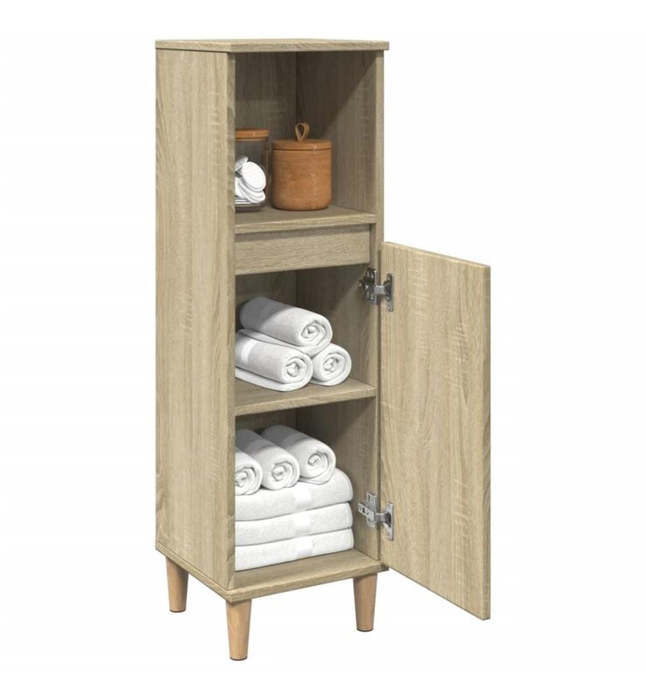 Badschrank Sonoma-Eiche 30x30x100 cm Holzwerkstoff