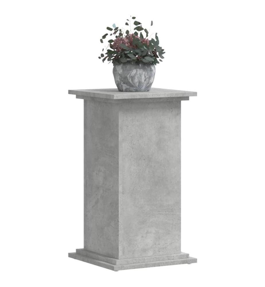 Support pour plantes gris béton 33x33x60 cm bois d'ingénierie