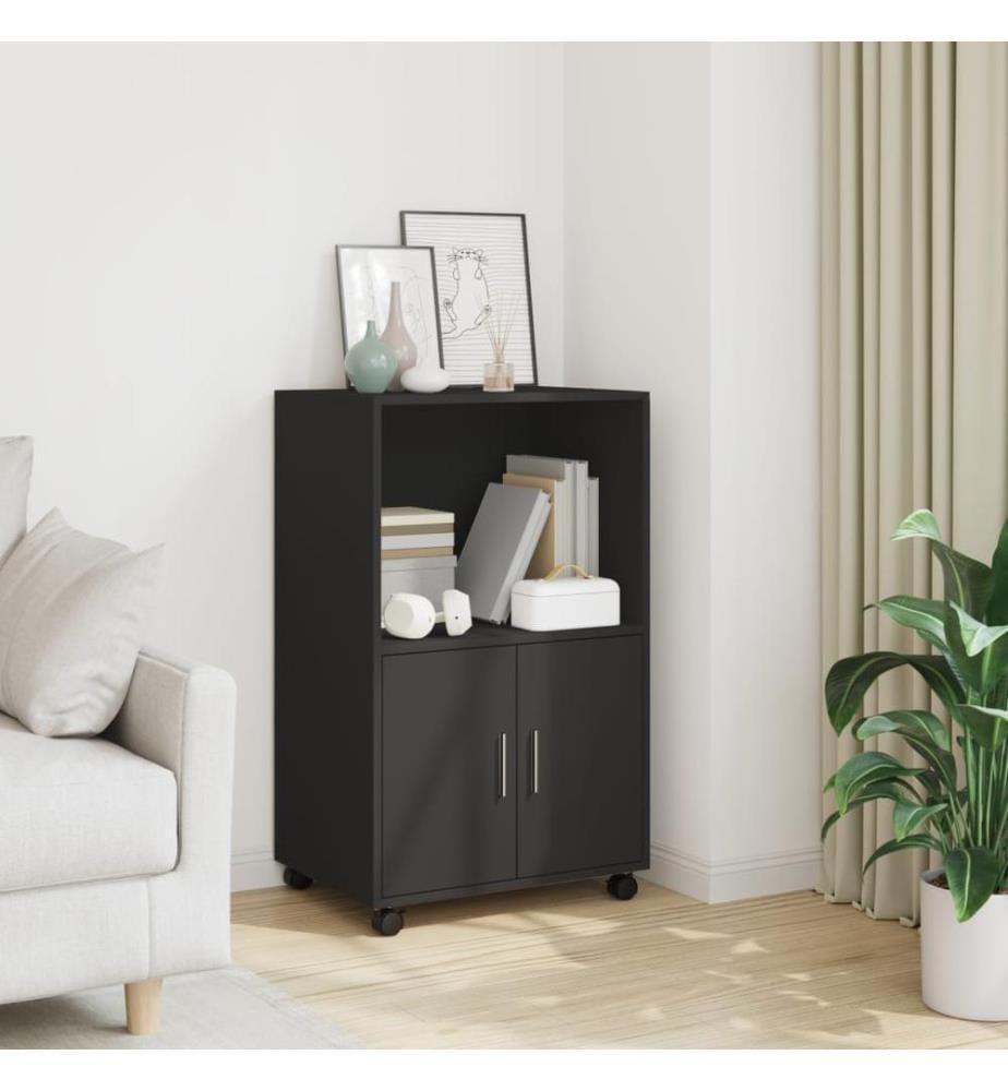 Rollschrank Schwarz 55x40x91 cm Holzwerkstoff