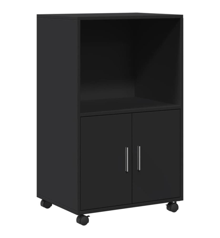 Rollschrank Schwarz 55x40x91 cm Holzwerkstoff