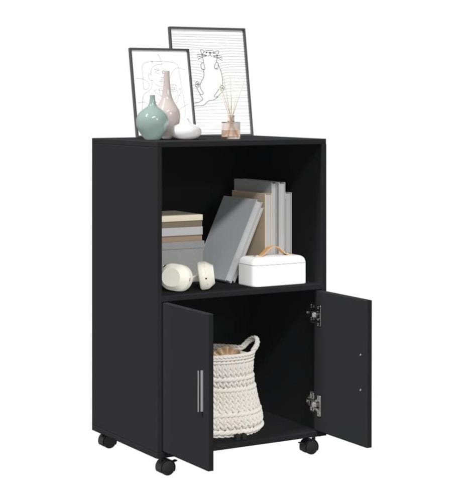 Rollschrank Schwarz 55x40x91 cm Holzwerkstoff