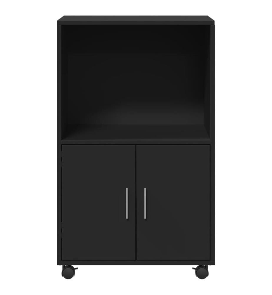 Rollschrank Schwarz 55x40x91 cm Holzwerkstoff