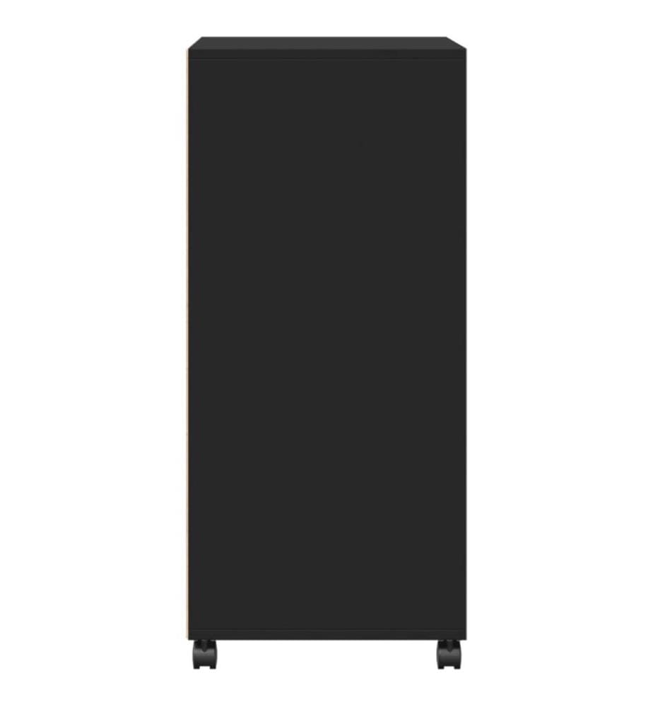 Rollschrank Schwarz 55x40x91 cm Holzwerkstoff