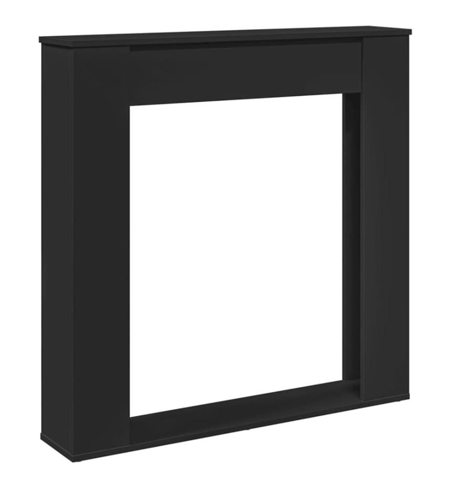 Kaminumrandung Schwarz 100x20x100 cm Holzwerkstoff