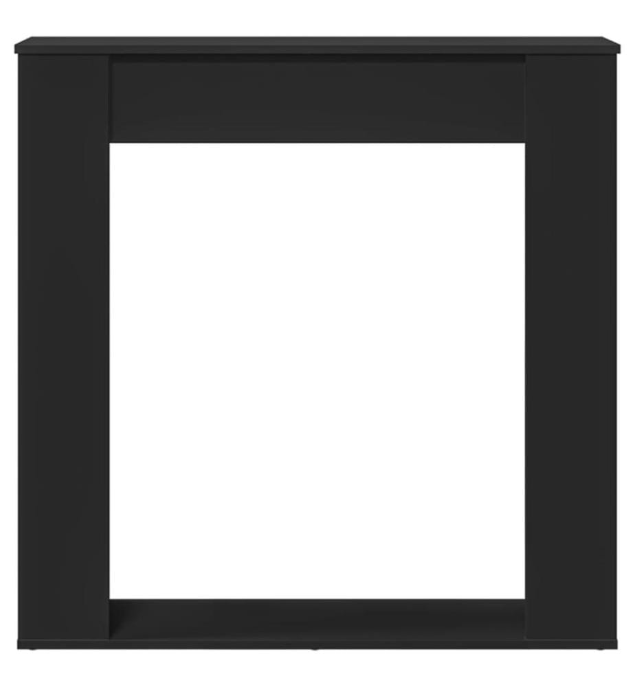 Kaminumrandung Schwarz 100x20x100 cm Holzwerkstoff