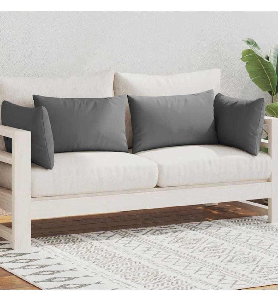 Oreiller d'extérieur lot de 4 60 x 40 cm Gris