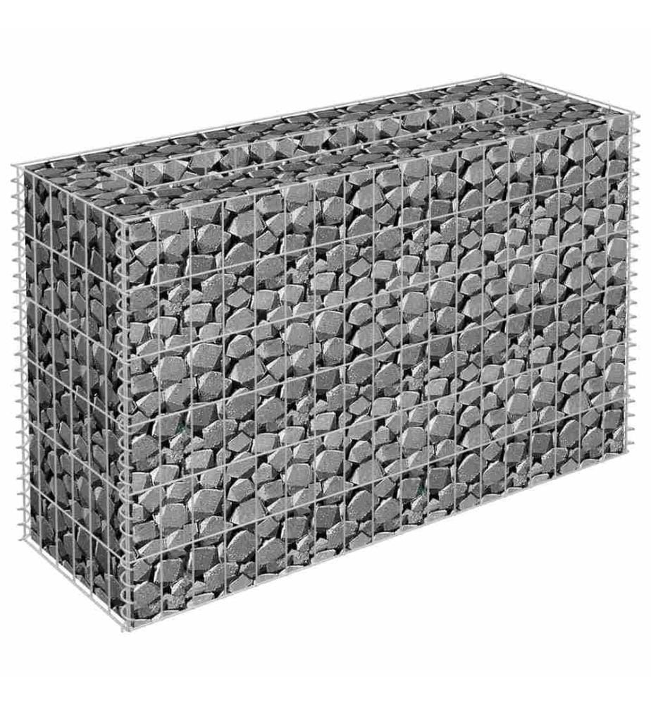 Lit surélevé à gabion Acier galvanisé 90x30x60 cm