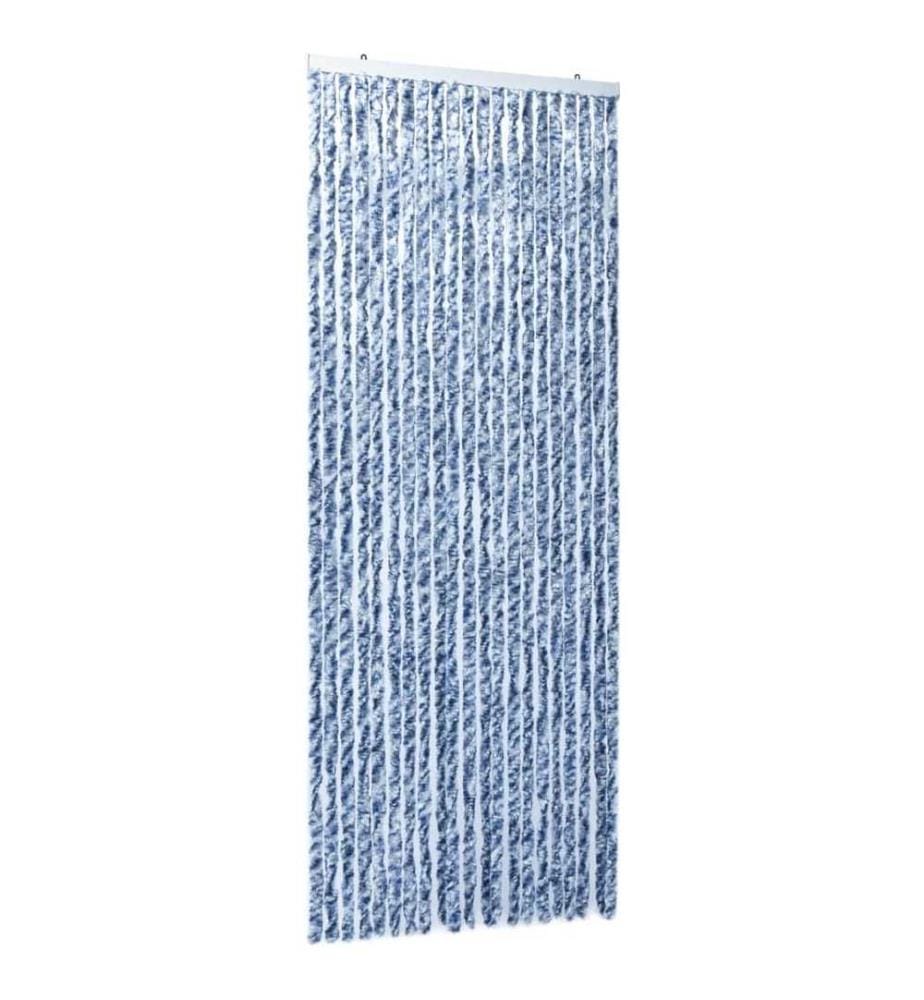 Insektenschutz-Vorhang Blau, Weiss und Silbern 90x220cm Chenille