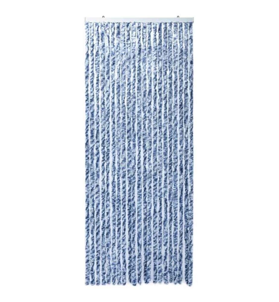 Insektenschutz-Vorhang Blau, Weiss und Silbern 90x220cm Chenille