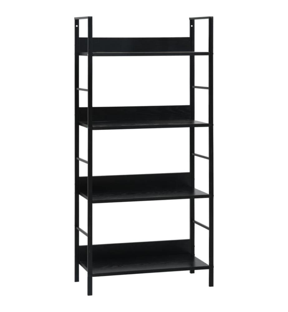 Bücherregal 4 Regalböden Schwarz 60×27,6×124,5 cm Holzwerkstoff