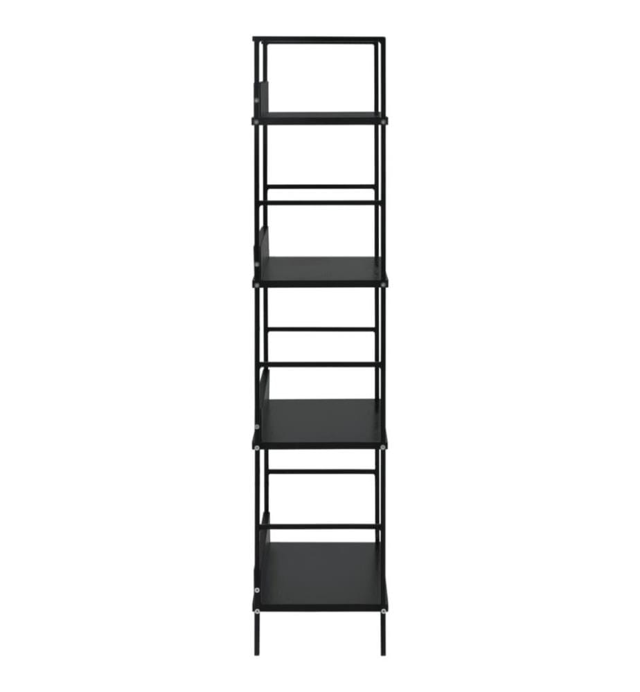 Bücherregal 4 Regalböden Schwarz 60×27,6×124,5 cm Holzwerkstoff