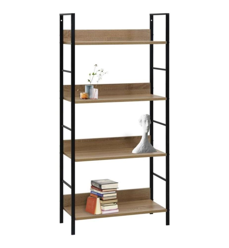 Bücherregal 4 Regalböden Eiche 60×27,6×124,5 cm Holzwerkstoff
