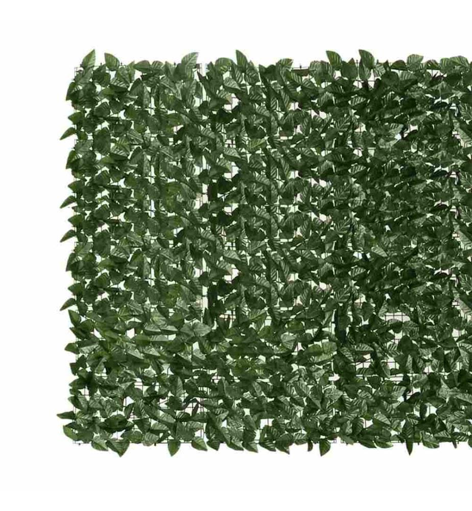 Balkon-Sichtschutz mit Dunkelgrünen Blättern 300x150 cm