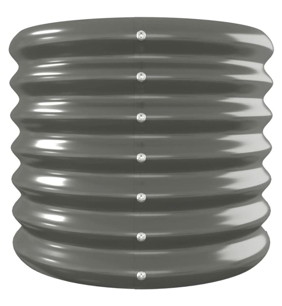 Hochbeet Pulverbeschichteter Stahl 332x40x36 cm Grau