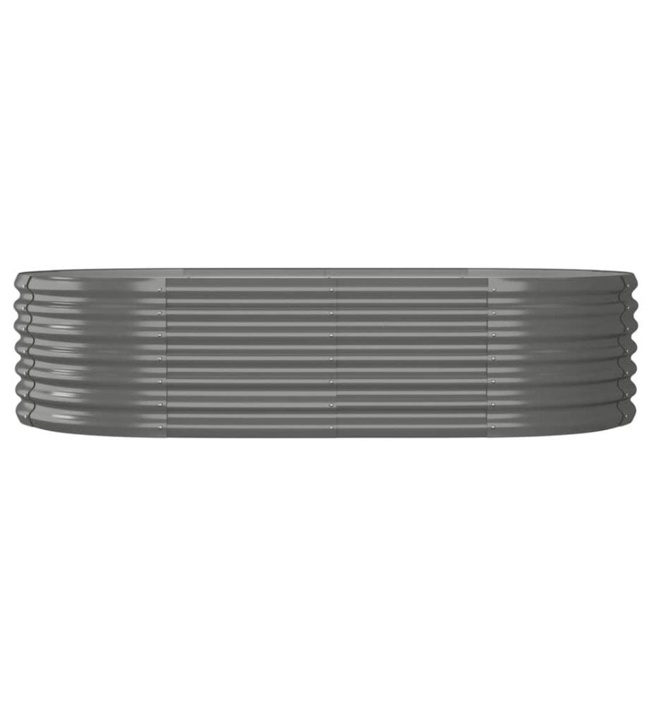 Hochbeet Pulverbeschichteter Stahl 152x80x36 cm Grau