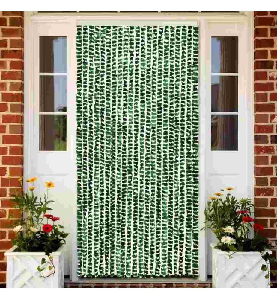 Insektenschutz-Vorhang Grün und Weiss 90x220 cm Chenille