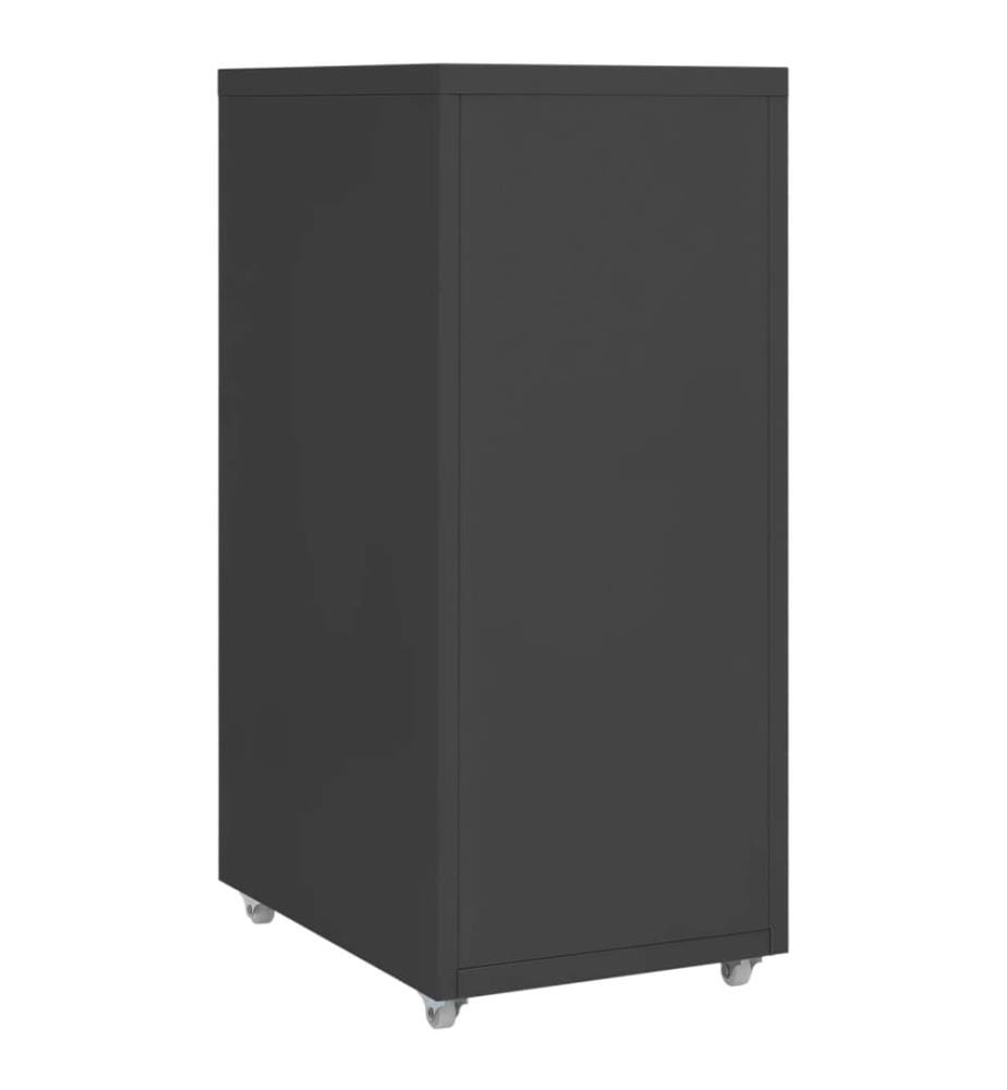 Aktenschrank mit Rollen Anthrazit 28x41x69 cm Metall