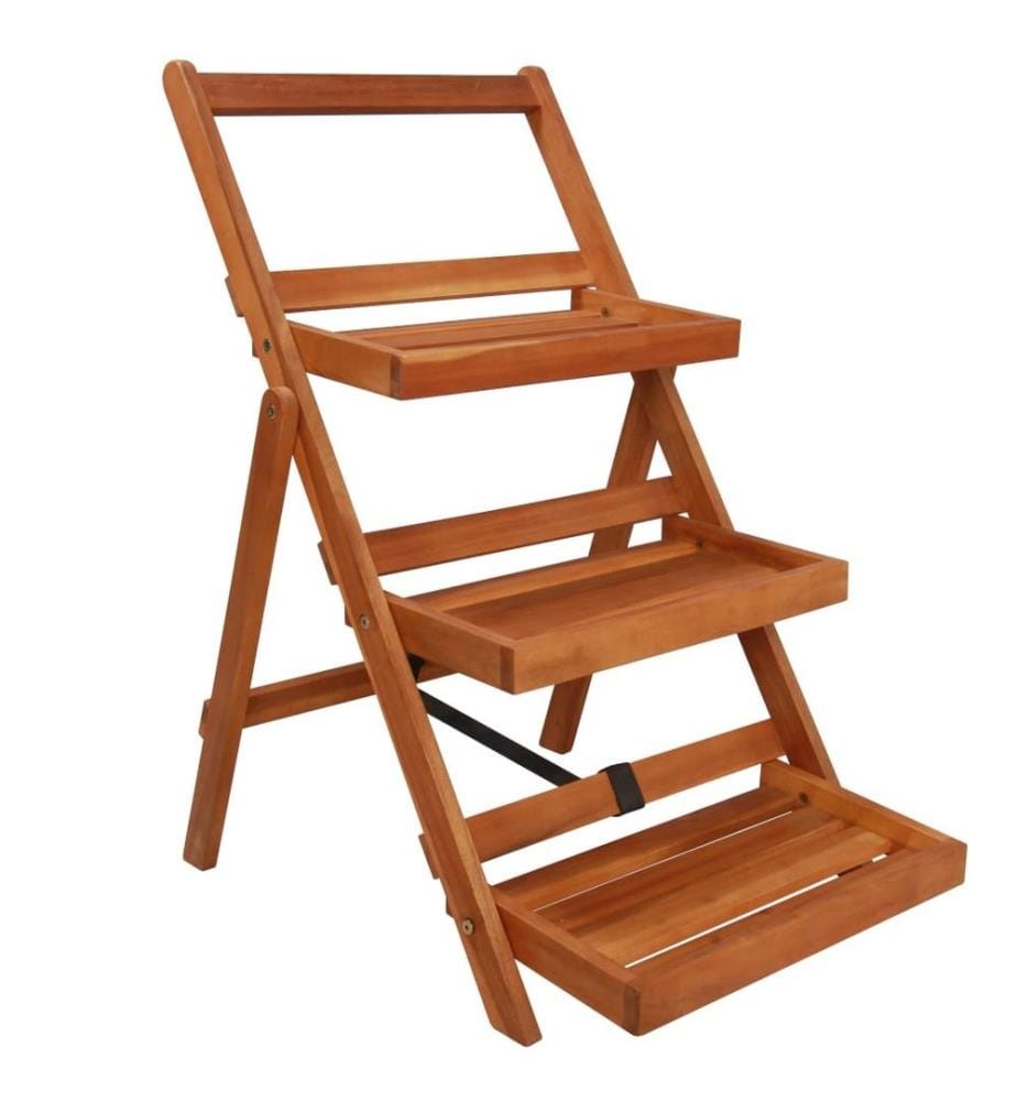 Support de jardinière à 3 niveaux 50x63x80 cm Acacia solide