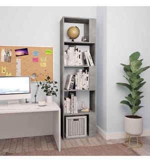 Bücherregal/Raumteiler Betongrau 45x24x159 cm Holzwerkstoff
